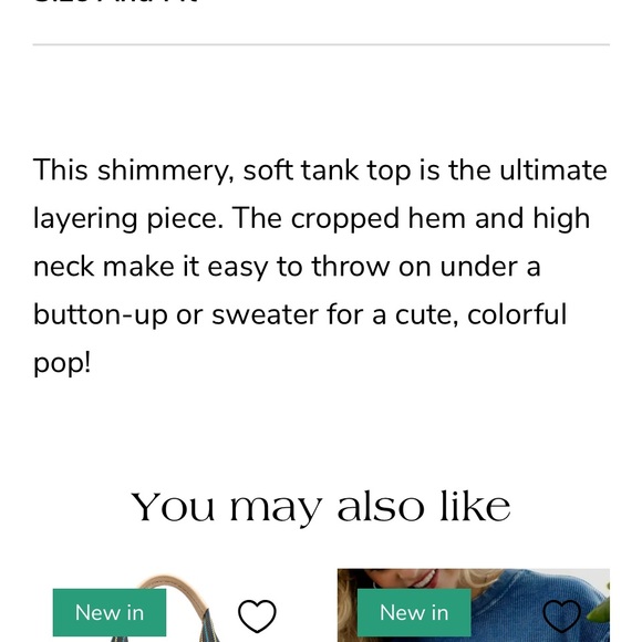 Gorgeous emerald green shimmer tank top - the Cora by Another Love- size L - Picture 6 of 13